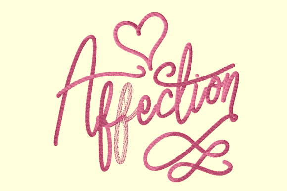 Affection: A Heartfelt Embroidery Design