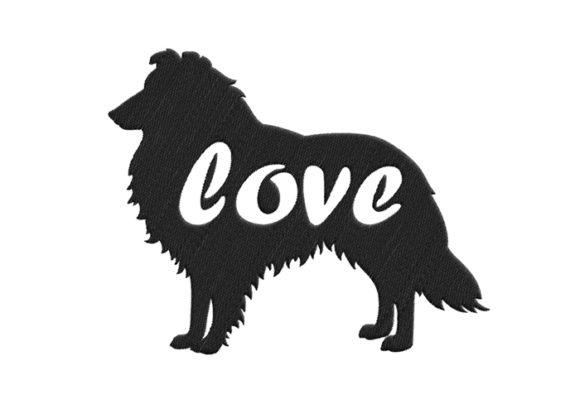 Collie Silhouette: A Seasonal Embroidery Gem