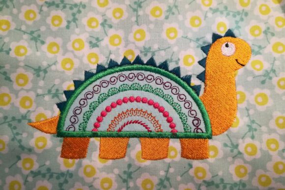 Rainbow Dinosaur Embroidery